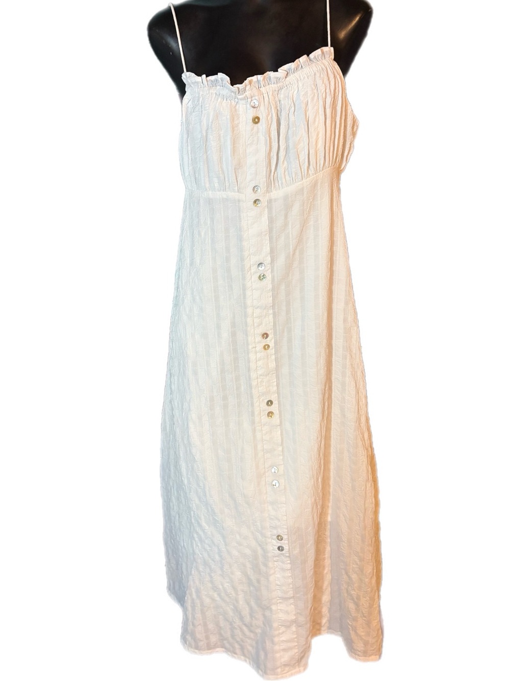 OAK + FORT White Button-Front Spaghetti Strap Chemise